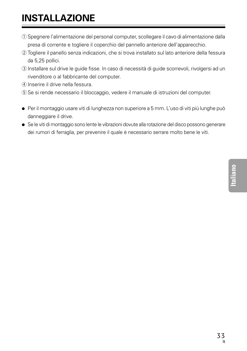 Installazione, Italiano | GE DVR-A05 User Manual | Page 33 / 60