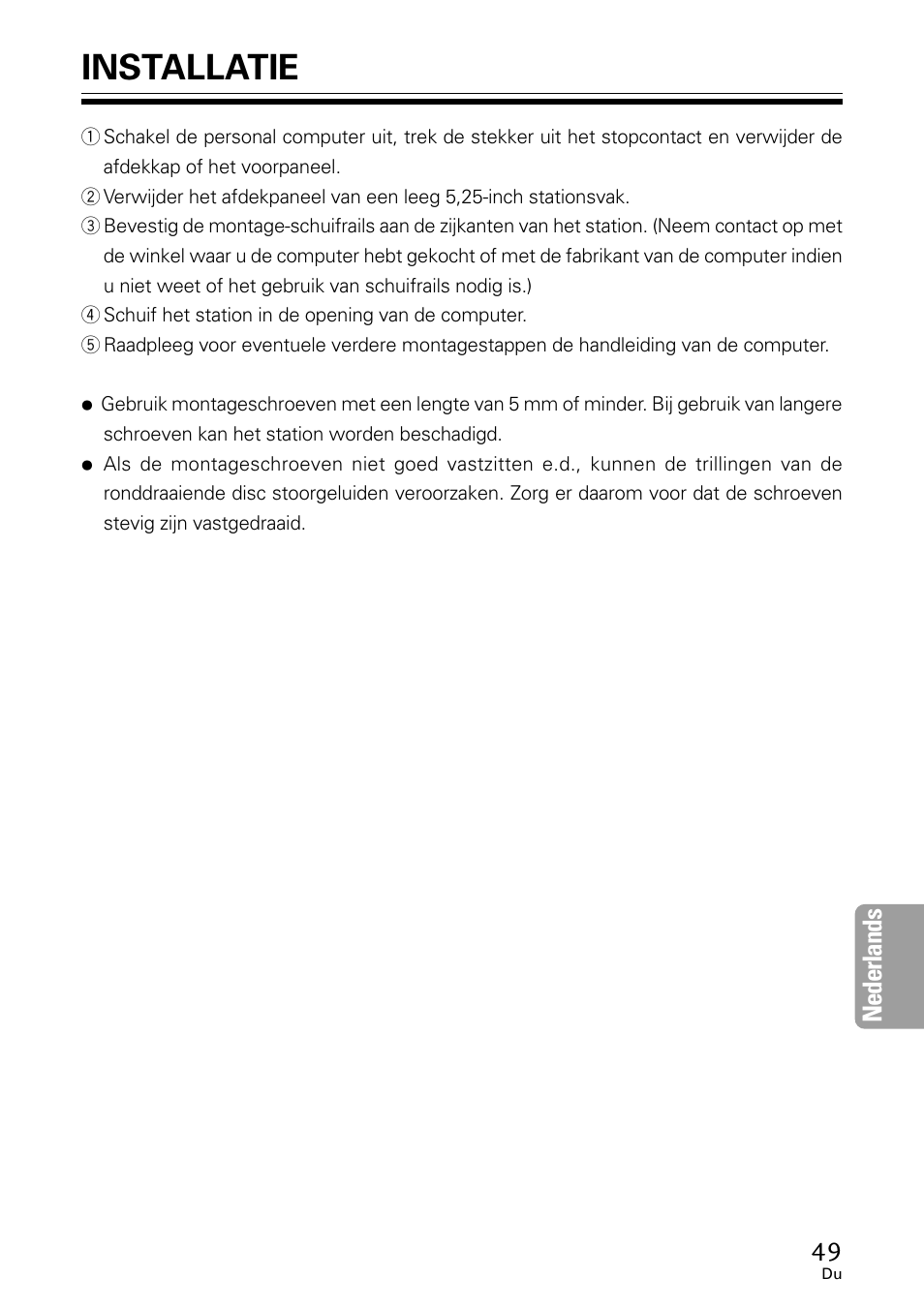 Installatie, Nederlands | GE DVR-A05 User Manual | Page 49 / 60