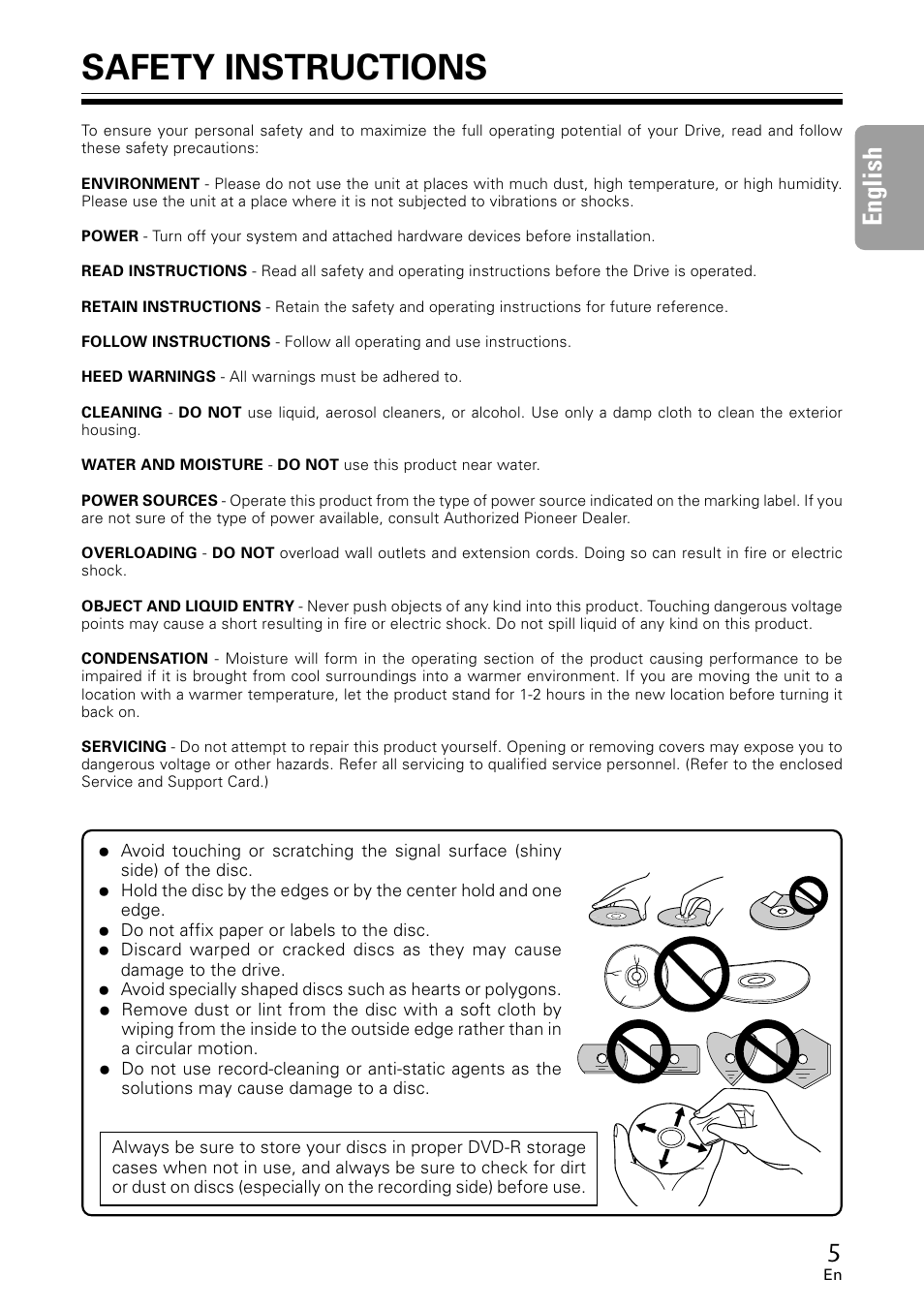 Safety instructions, 5english | GE DVR-A05 User Manual | Page 5 / 60