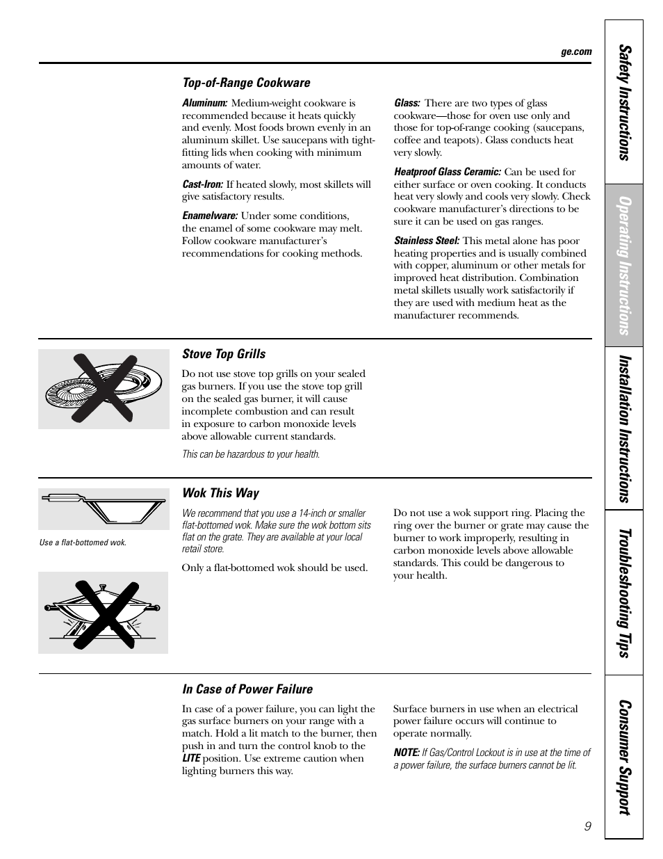 GE CGS980 User Manual | Page 9 / 60