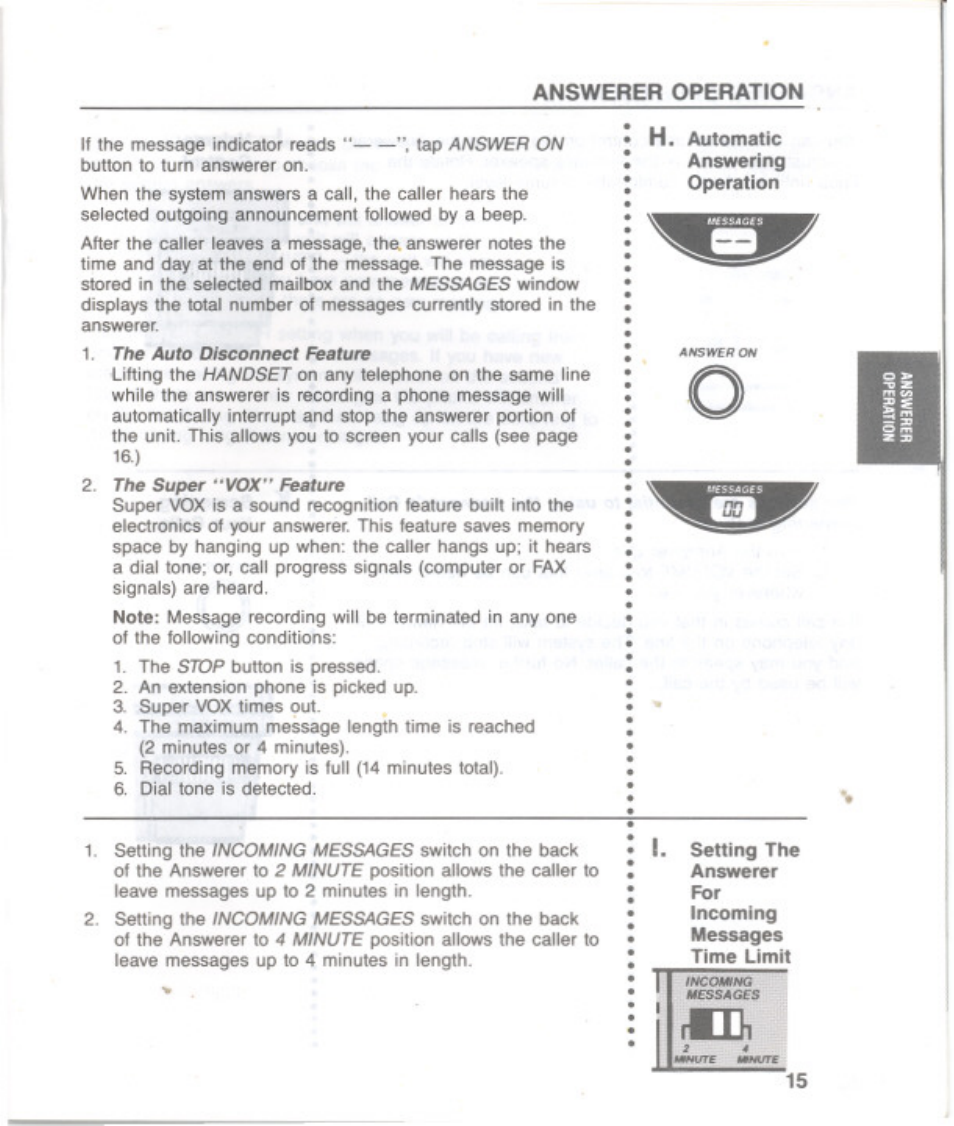 Rmdl, Answerer operation | GE 2-9876 User Manual | Page 15 / 34
