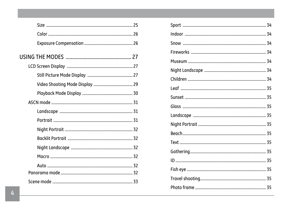 Using the modes | GE DIGITAL CAMERA J1470S User Manual | Page 7 / 85