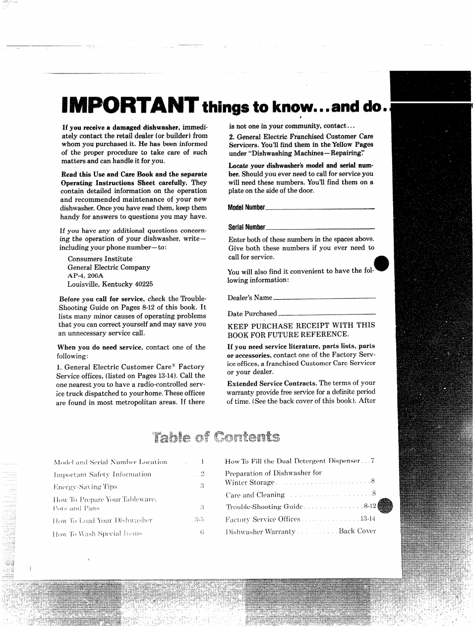 Important things to know... and do, Important, Things to know... and do | GE 49-5215 User Manual | Page 2 / 14
