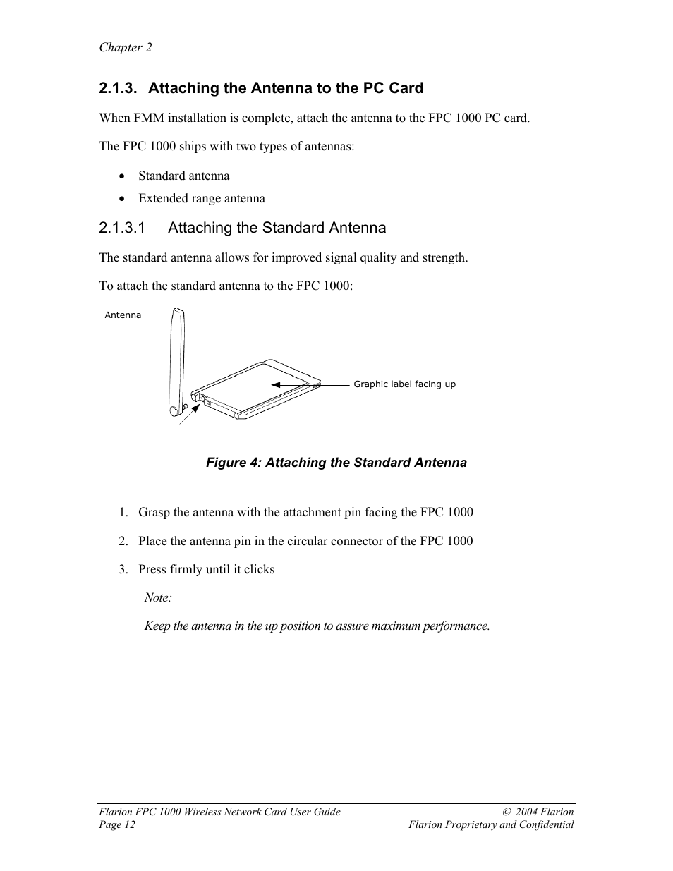 Attaching the antenna to the pc card, Attaching the standard antenna, Monitoring kilobytes received and sent | 1 attaching the standard antenna | GE FPC 1000 User Manual | Page 12 / 39