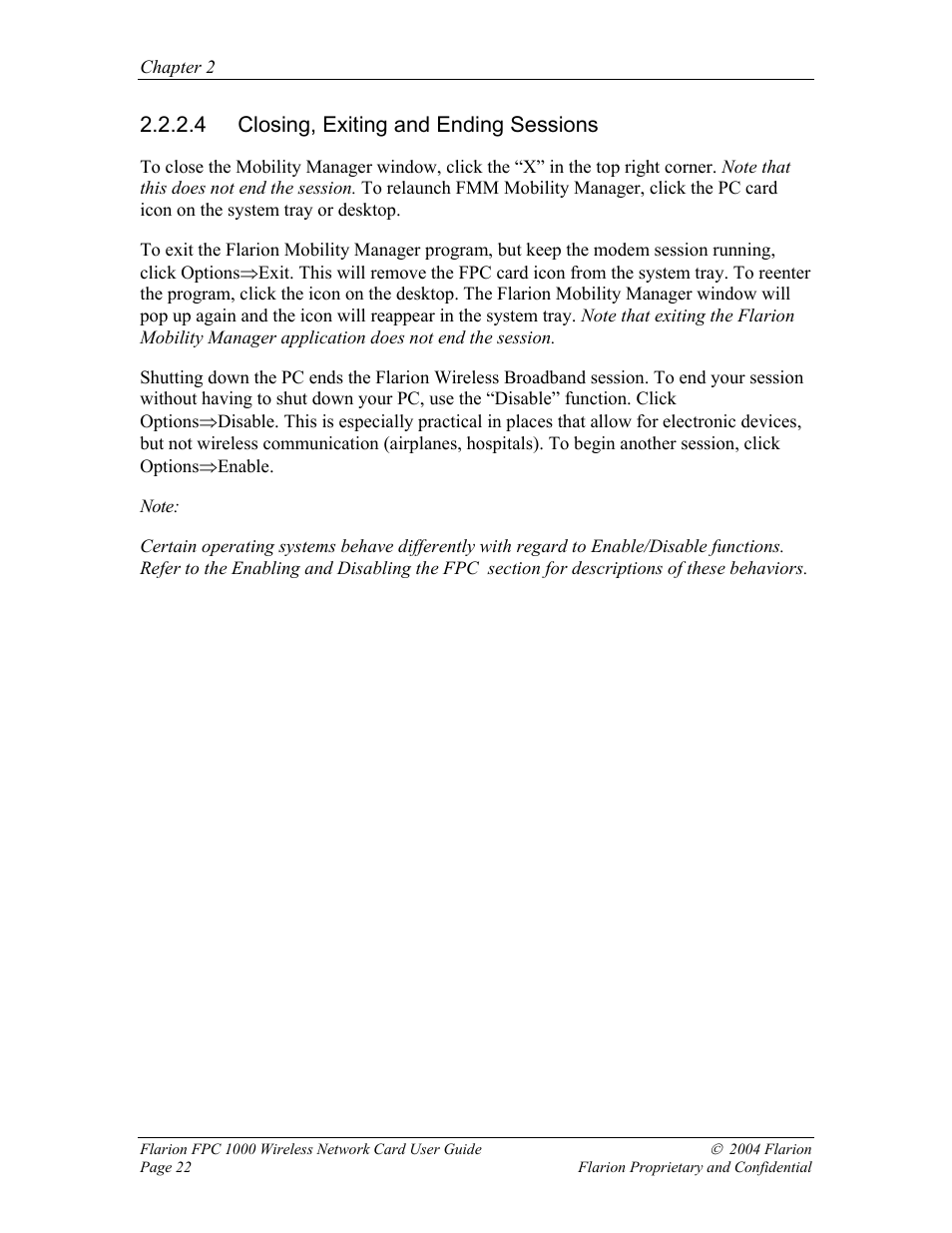 Closing, exiting and ending sessions, 4 closing, exiting and ending sessions | GE FPC 1000 User Manual | Page 22 / 39