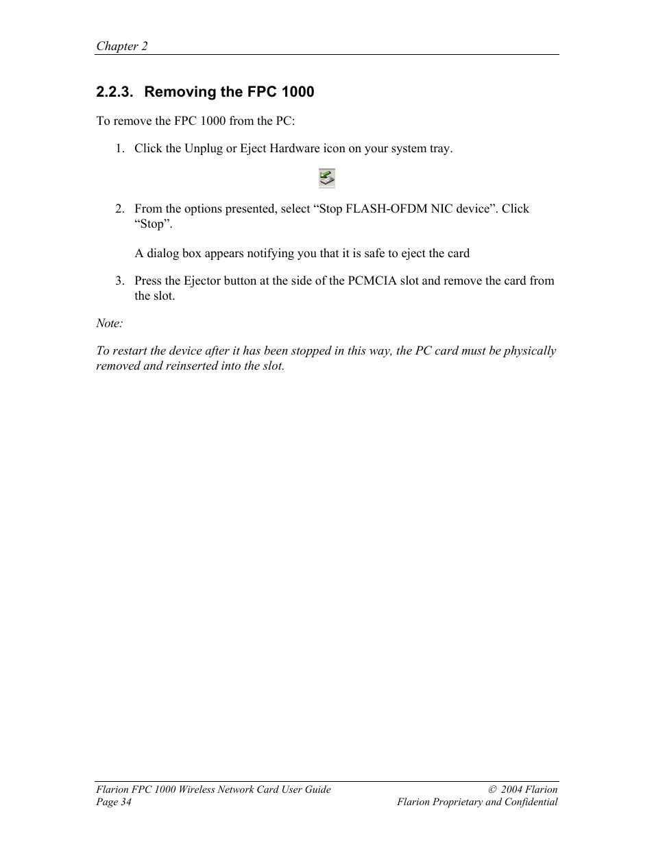 Removing the fpc 1000, Attaching the antenna to the pc card, Attaching the standard antenna | GE FPC 1000 User Manual | Page 34 / 39