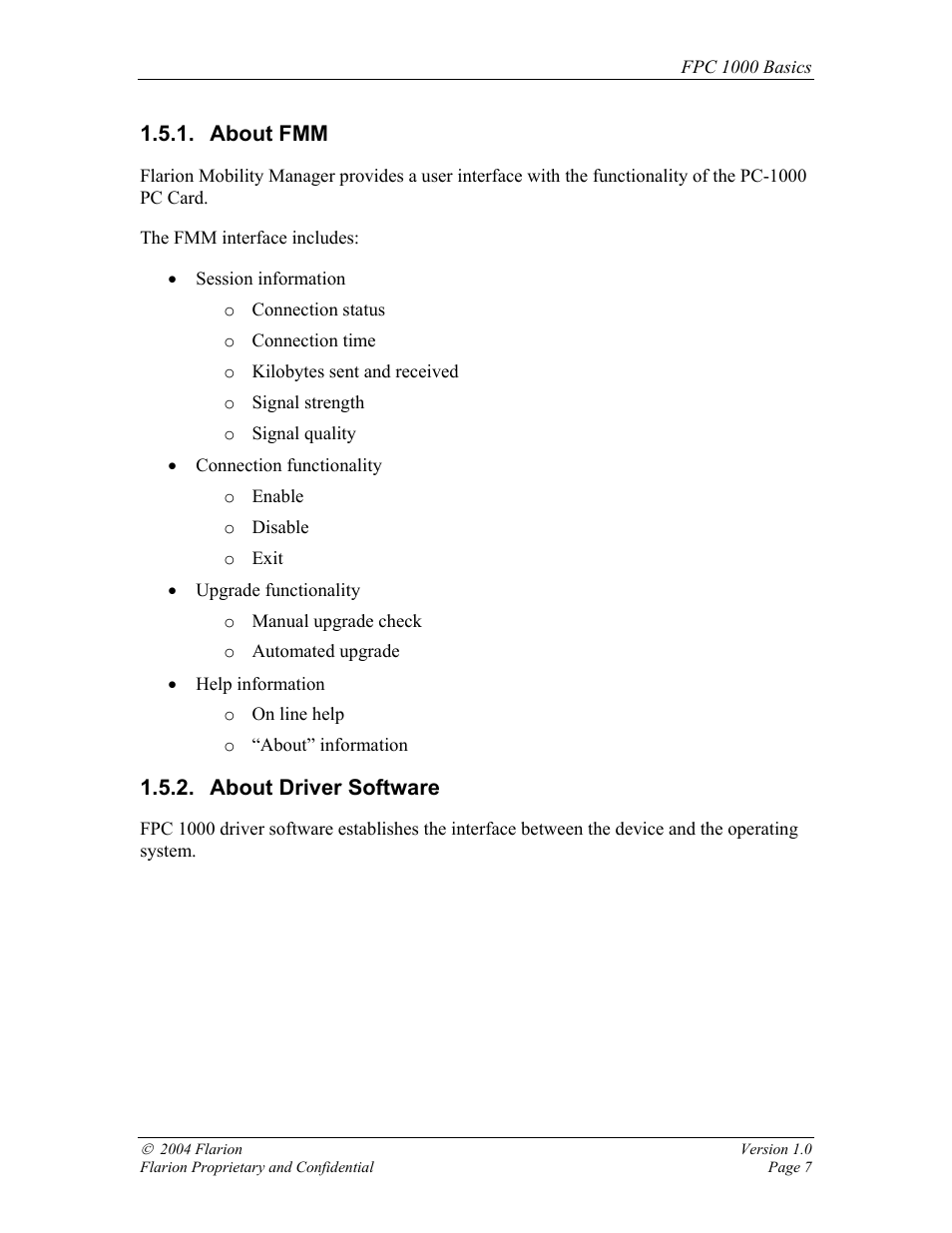 About fmm, About driver software | GE FPC 1000 User Manual | Page 7 / 39