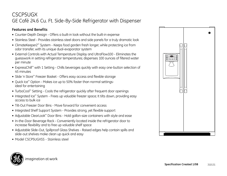 Cscp5ugx | GE CSCP5UGX User Manual | Page 2 / 2