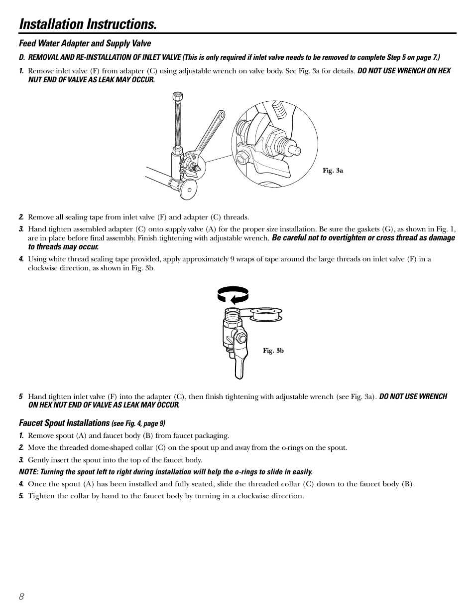 Installation instructions | GE GNSV70FBL User Manual | Page 8 / 20