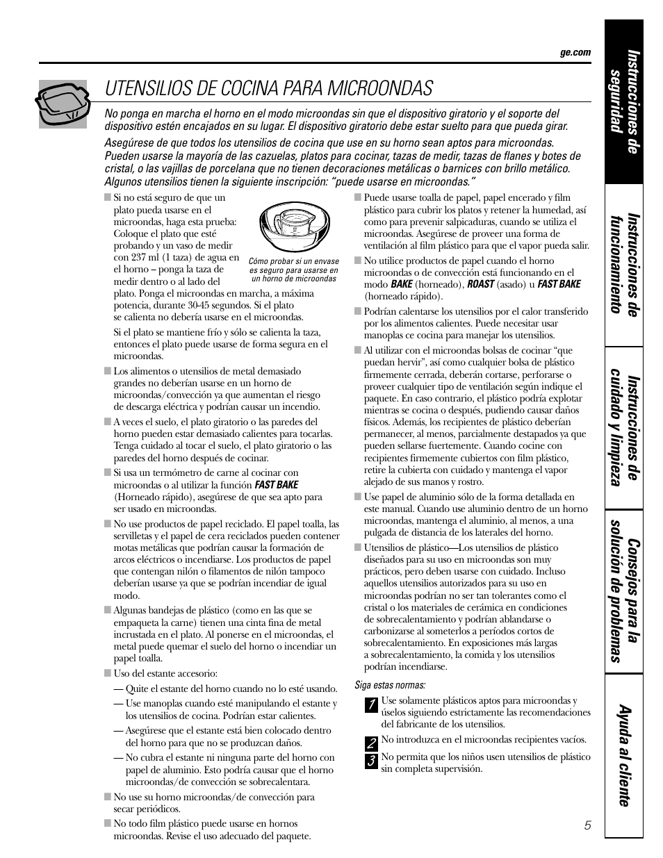 Utensilios de cocina para microondas | GE JVM1790 User Manual | Page 41 / 76