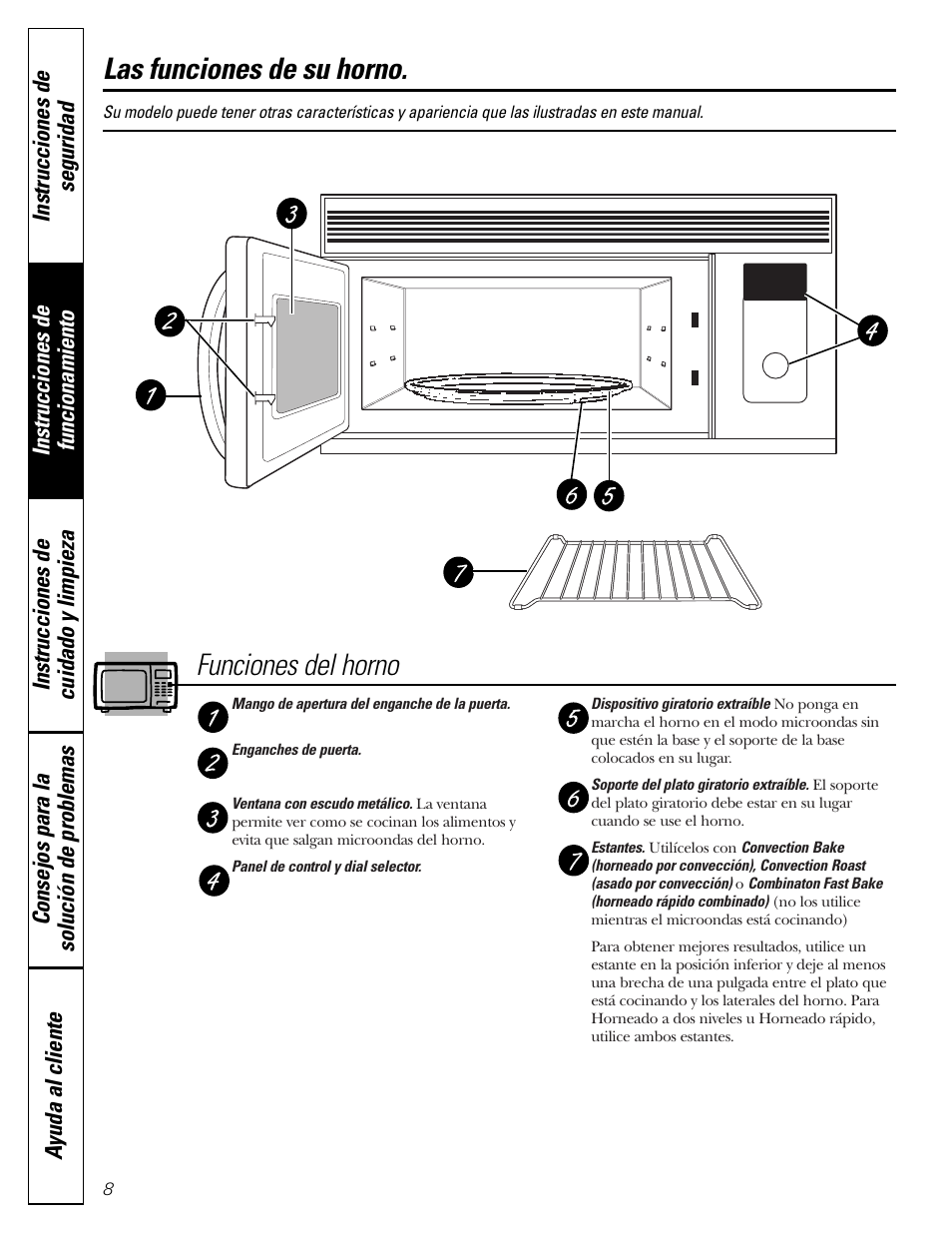 Funciones de su horno, Funciones de su horno , 9, Las funciones de su horno | Funciones del horno | GE JVM1790 User Manual | Page 44 / 76