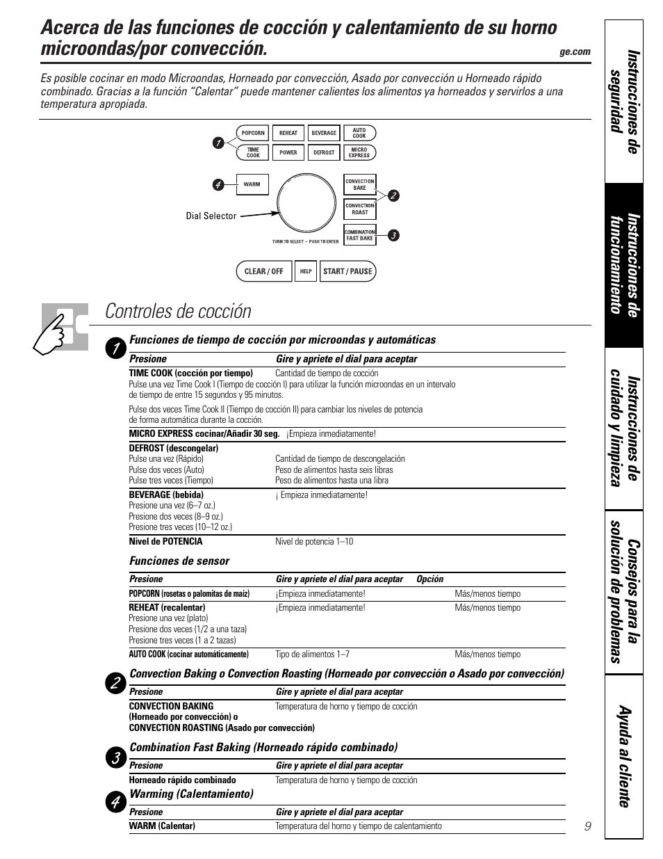 Funciones de tiempo y automático, Funciones de tiempo y automático , 12–14, Controles de cocción | GE JVM1790 User Manual | Page 45 / 76