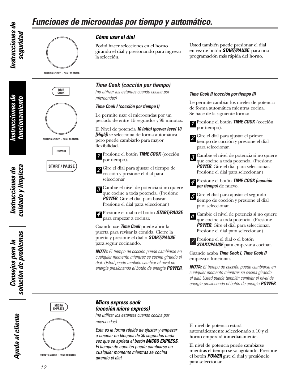 Funciones de microondas por tiempo y automático | GE JVM1790 User Manual | Page 48 / 76