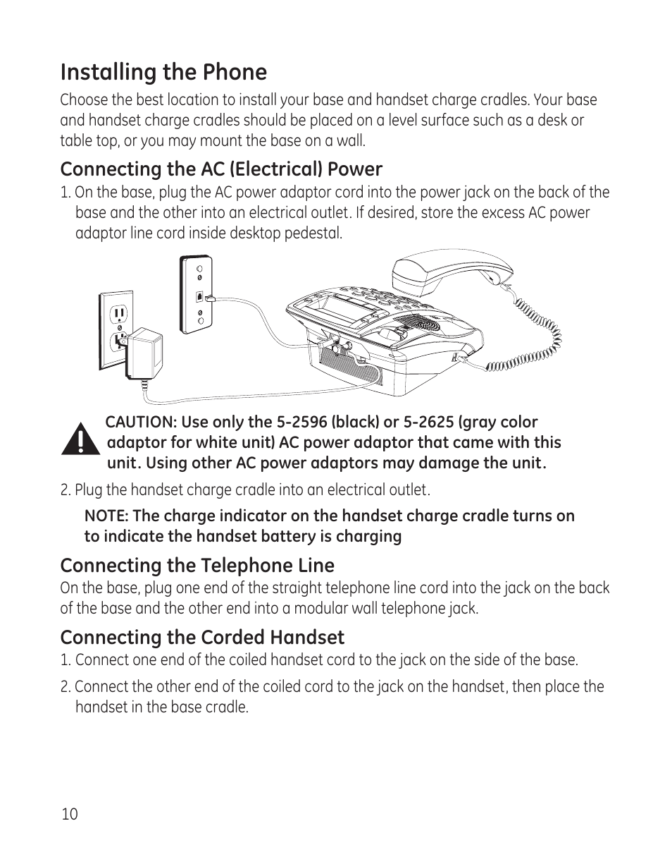 Installing the phone | GE 27881 User Manual | Page 10 / 96