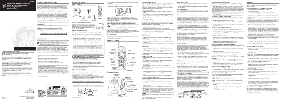 GE 26999 User Manual | 2 pages