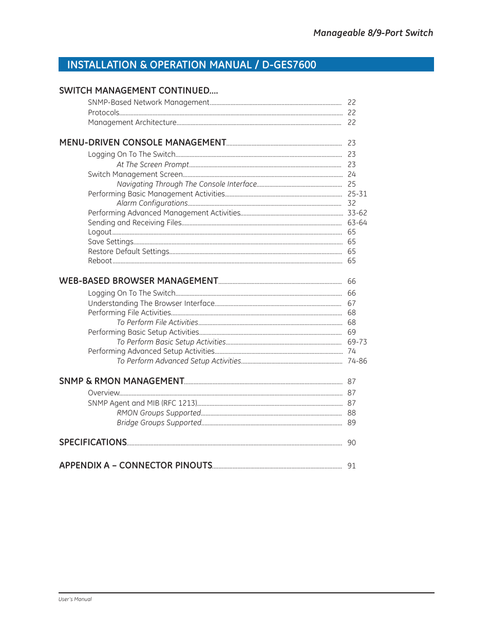 Installation & operation manual / d-ges7600 | GE D-GES7600 User Manual | Page 4 / 96