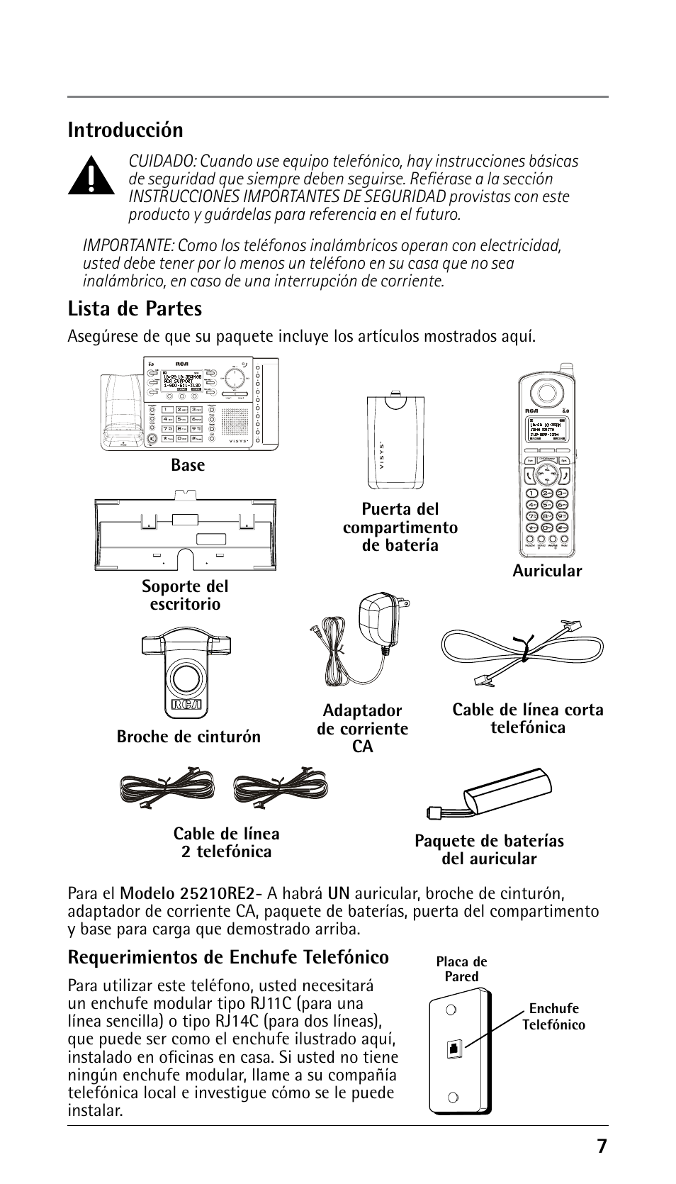 Introducción, Lista de partes | GE 25210 User Manual | Page 53 / 92