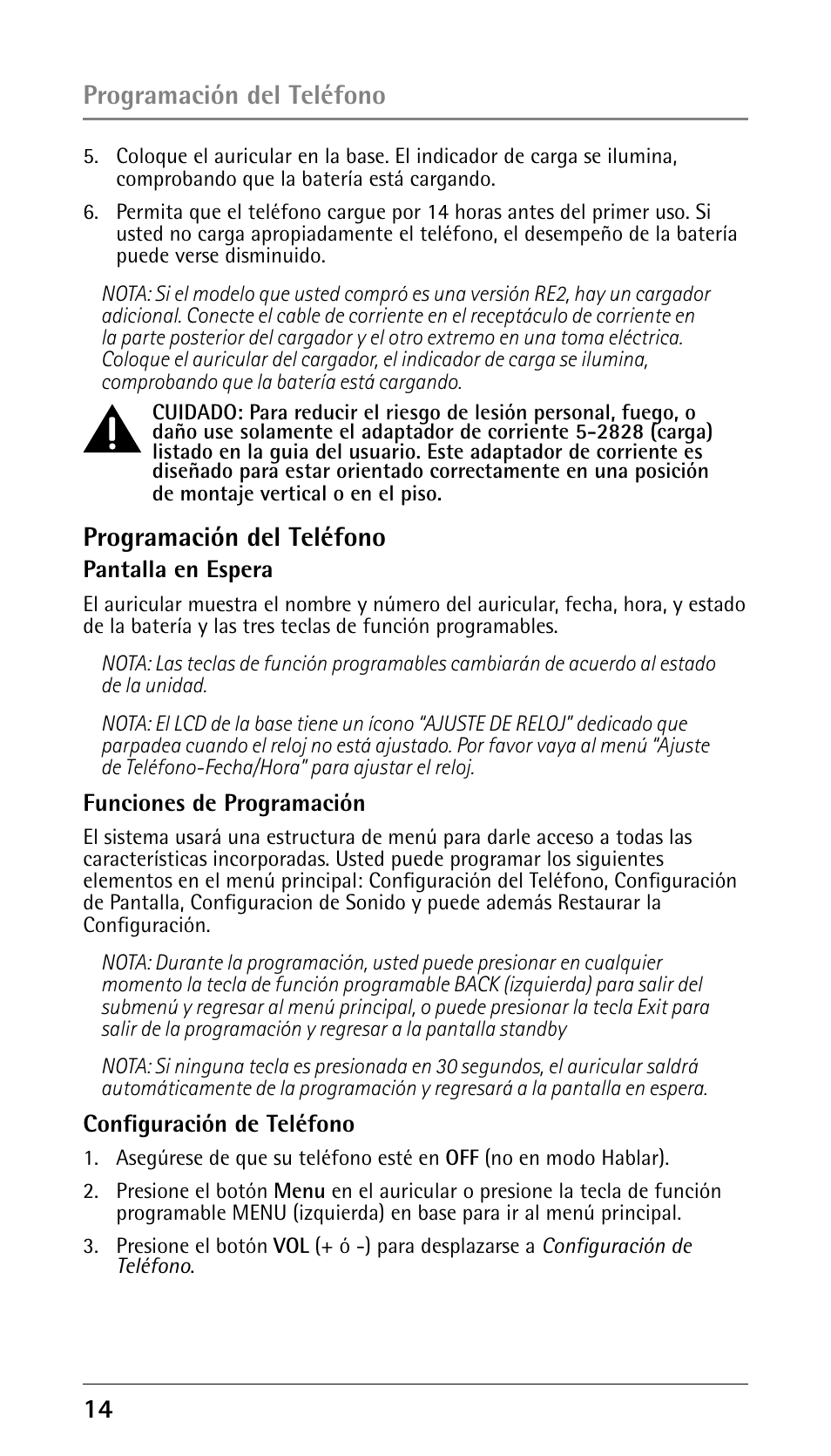 Programación del teléfono | GE 25210 User Manual | Page 60 / 92