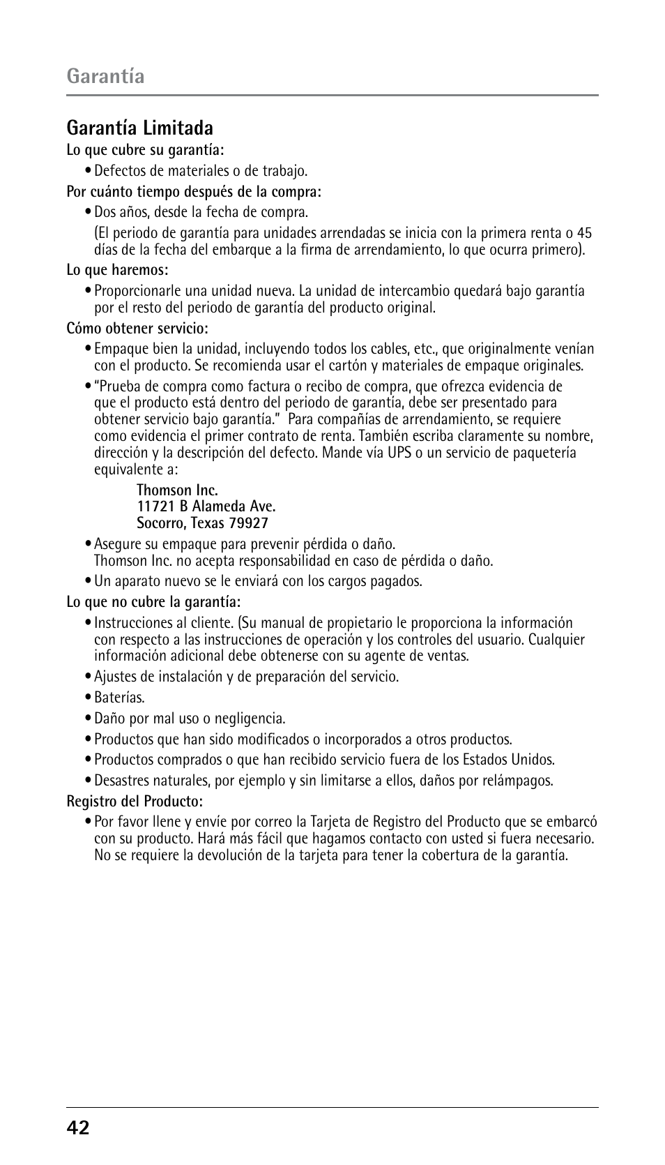 2 garantía limitada, Garantía | GE 25210 User Manual | Page 88 / 92