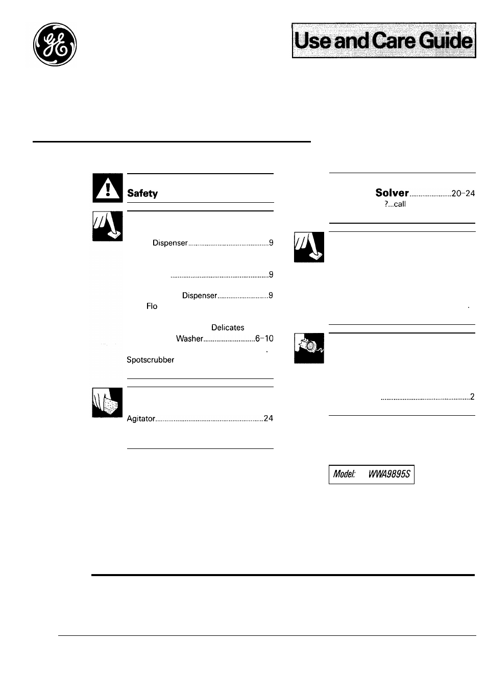 GE WA9895S User Manual | 28 pages