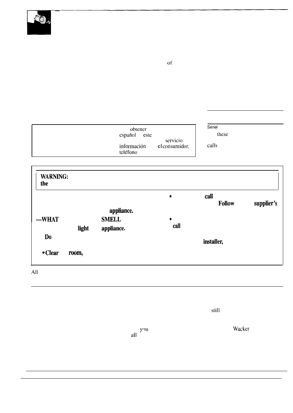 Appliance registration, Important phone numbers, Model and serial numbers | Repair service, Help us help you, Read this book carefully, Save time and money, If you received a damaged washer, Write down the model and serial numbers, For your safety the information | GE WA9895S User Manual | Page 2 / 28