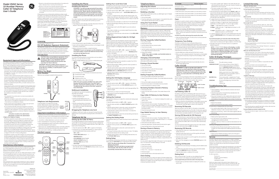 GE 16043750 User Manual | 2 pages