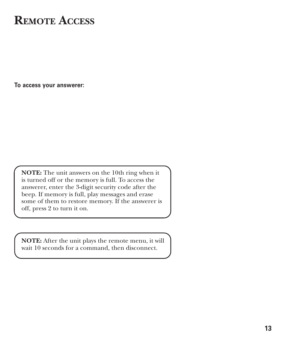 Emote, Ccess | GE 15380380 User Manual | Page 13 / 20