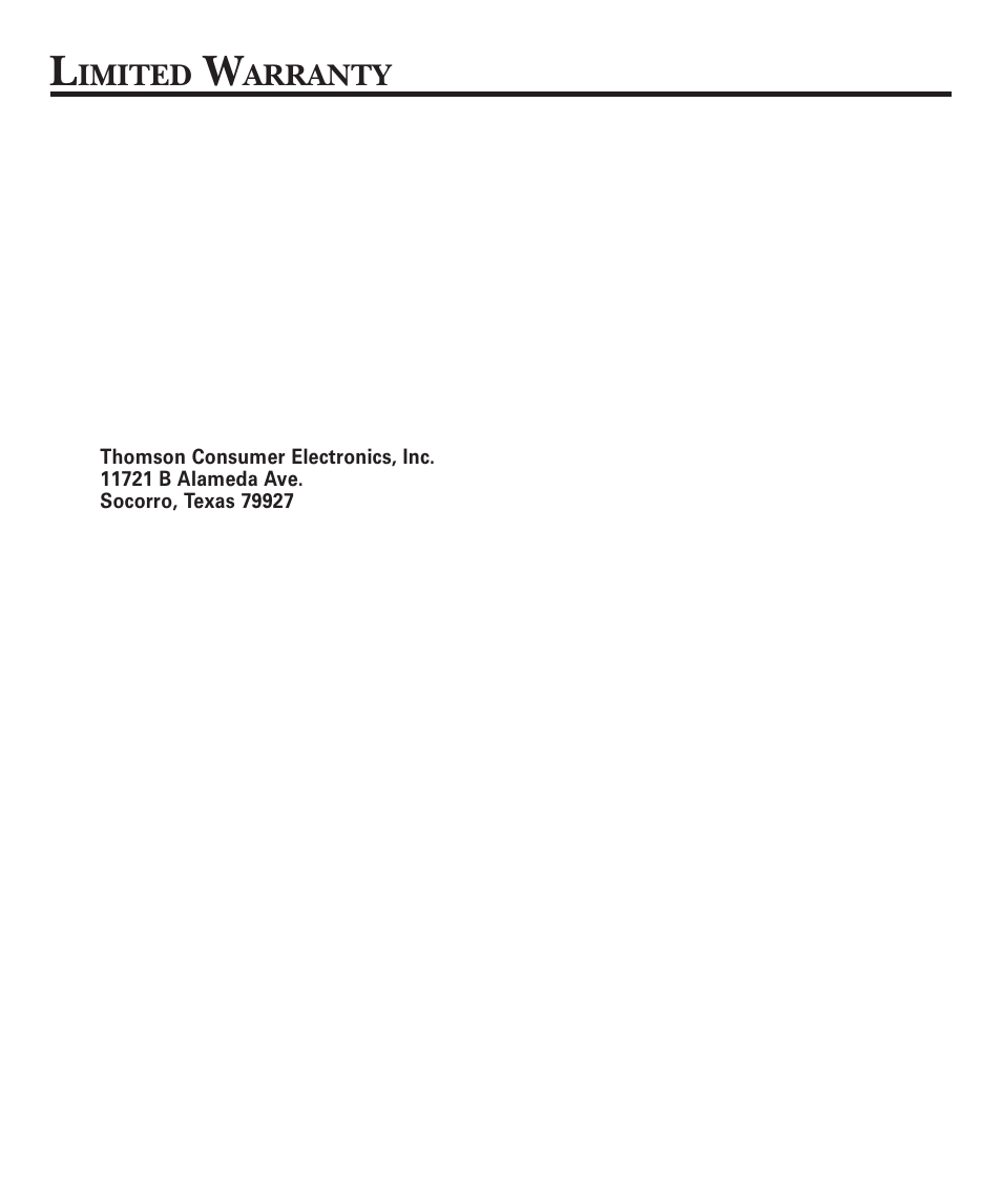 Limited warranty, Limited warranty 18, Imited | Arranty | GE 15380380 User Manual | Page 18 / 20