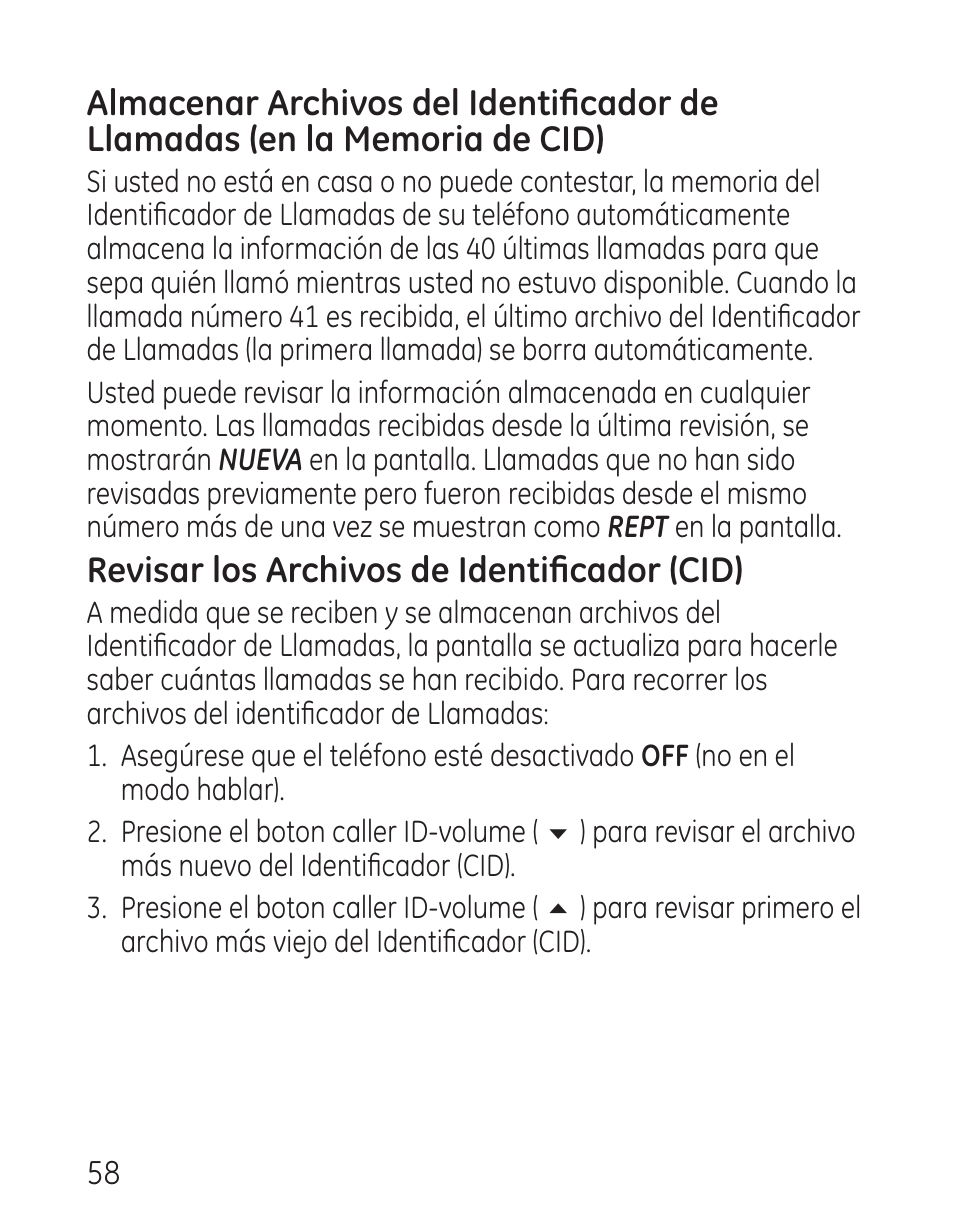 Revisar los archivos de identificador (cid) | GE 29115 Series User Manual | Page 156 / 196