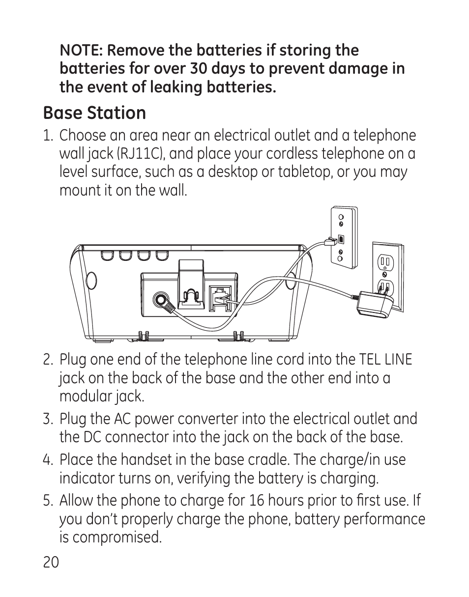 Base station | GE 29115 Series User Manual | Page 20 / 196