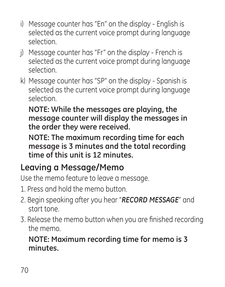 GE 29115 Series User Manual | Page 70 / 196