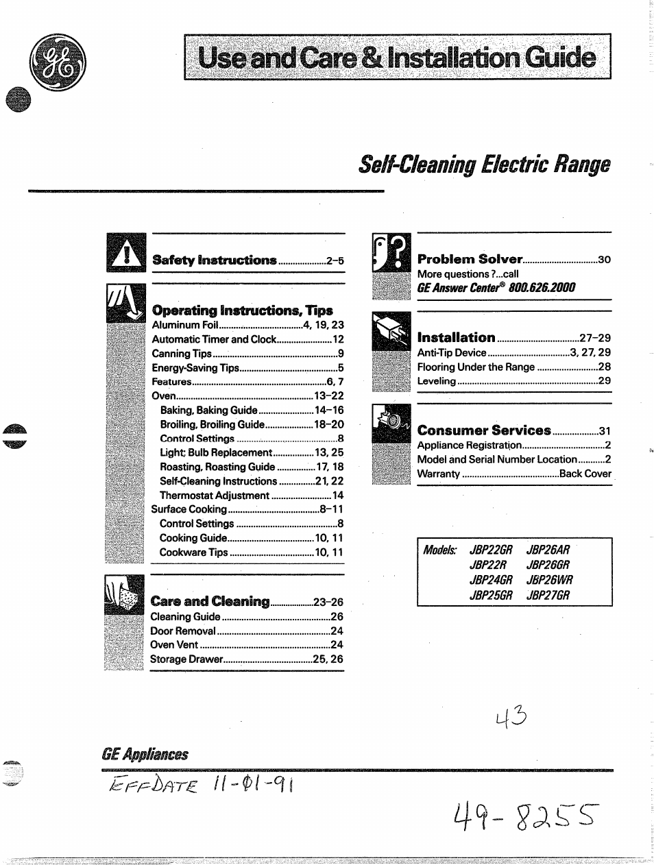 GE 49-8255 User Manual | 32 pages