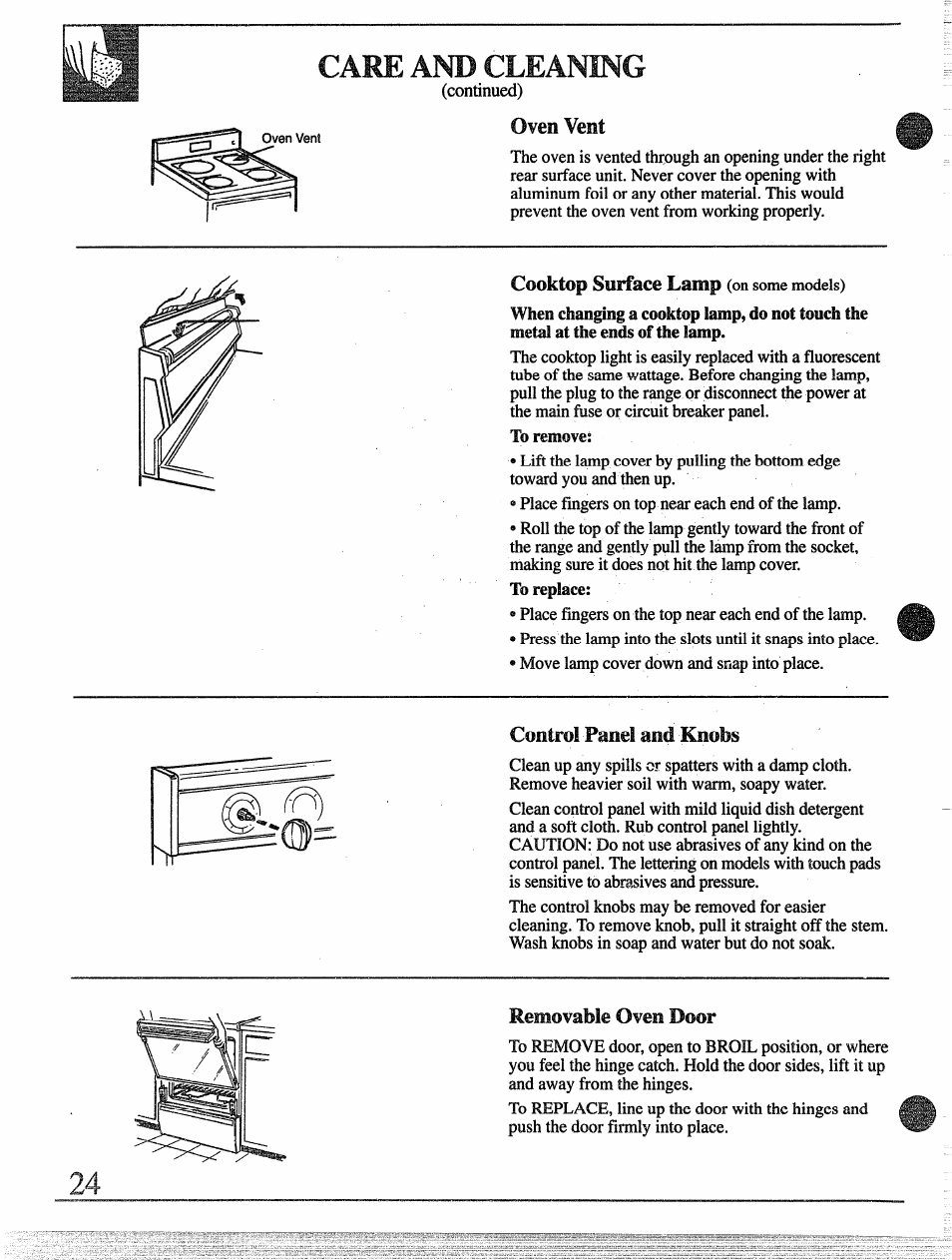 Care and cleaning | GE 49-8255 User Manual | Page 24 / 32