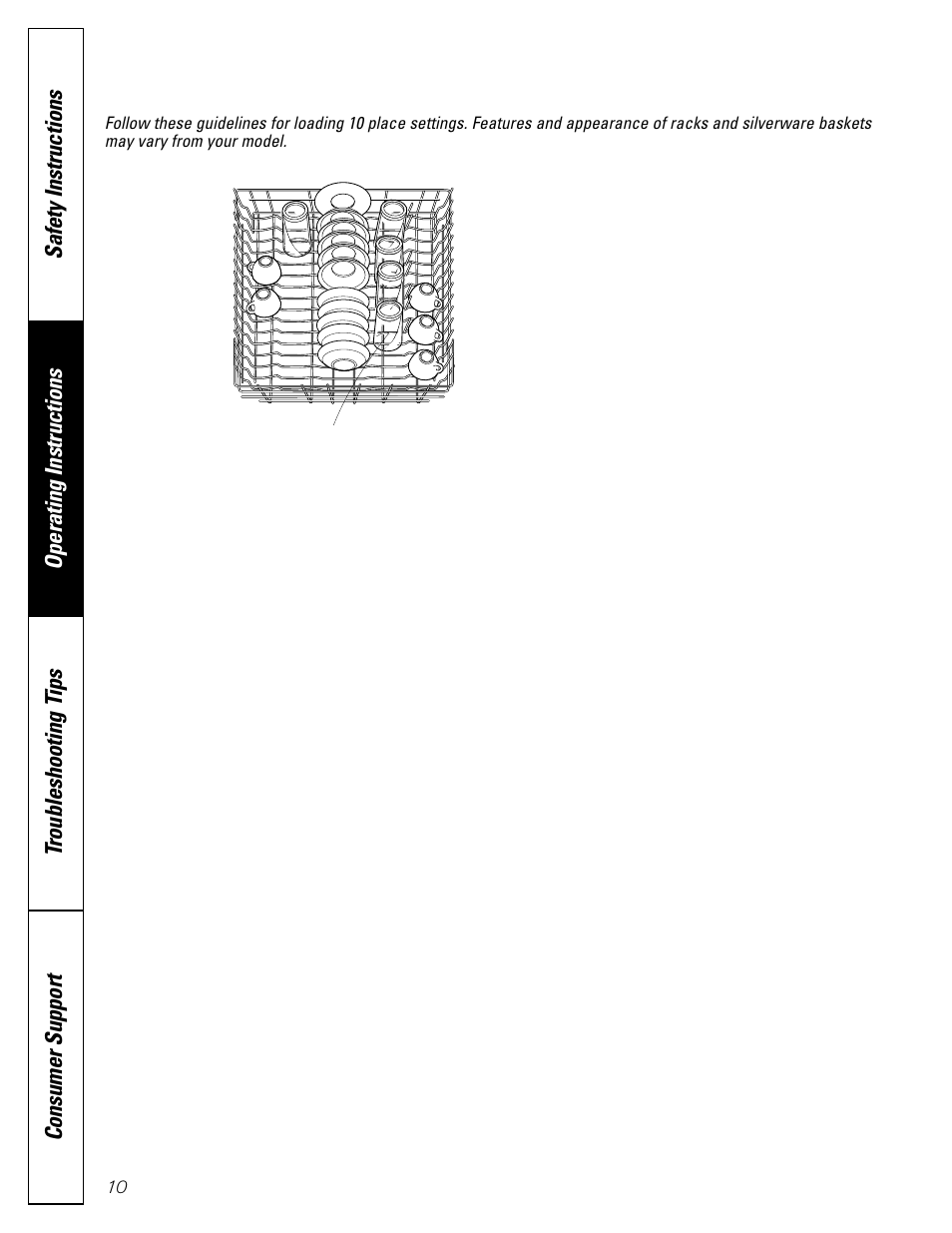 Loading place settings | GE EDW3000 User Manual | Page 10 / 16