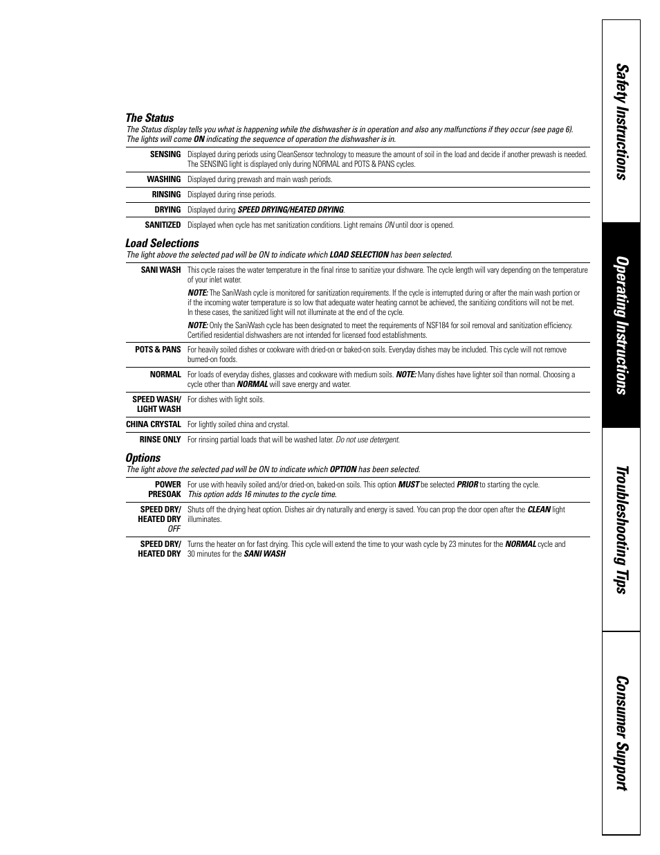 Control settings | GE EDW3000 User Manual | Page 5 / 16