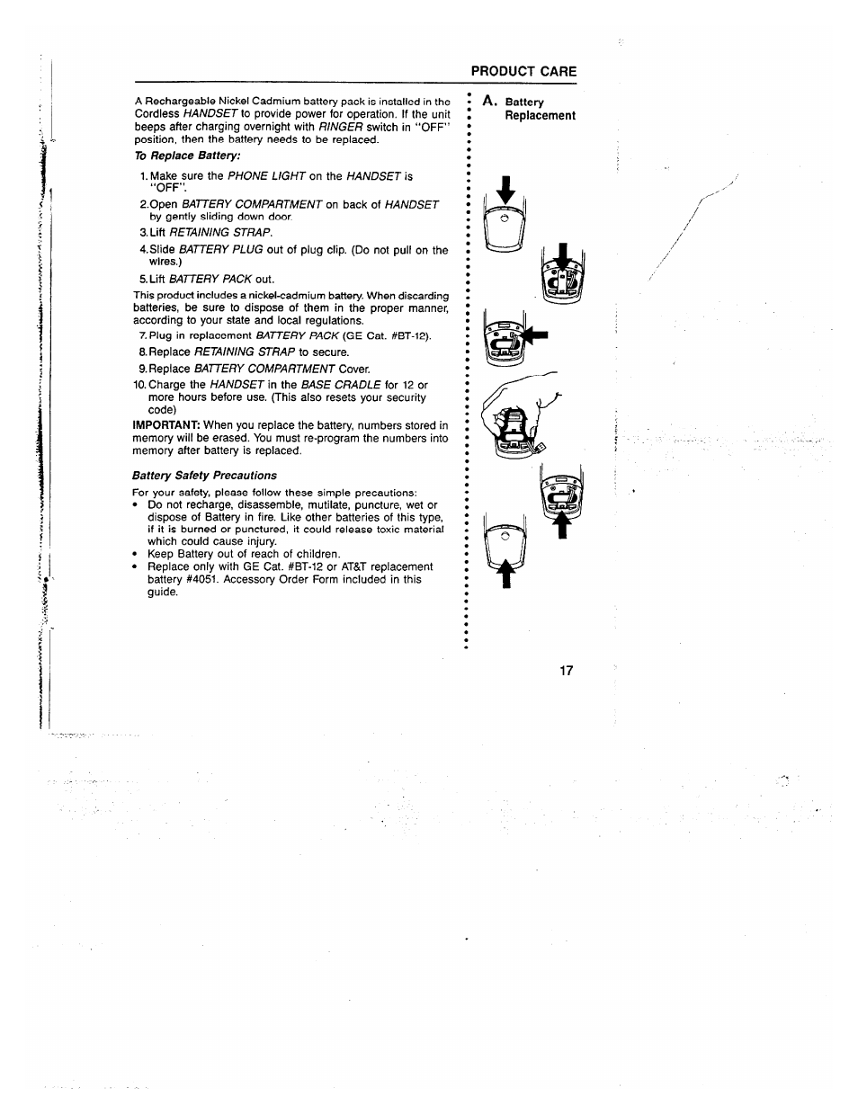 Product care | GE 2-9730 User Manual | Page 16 / 23