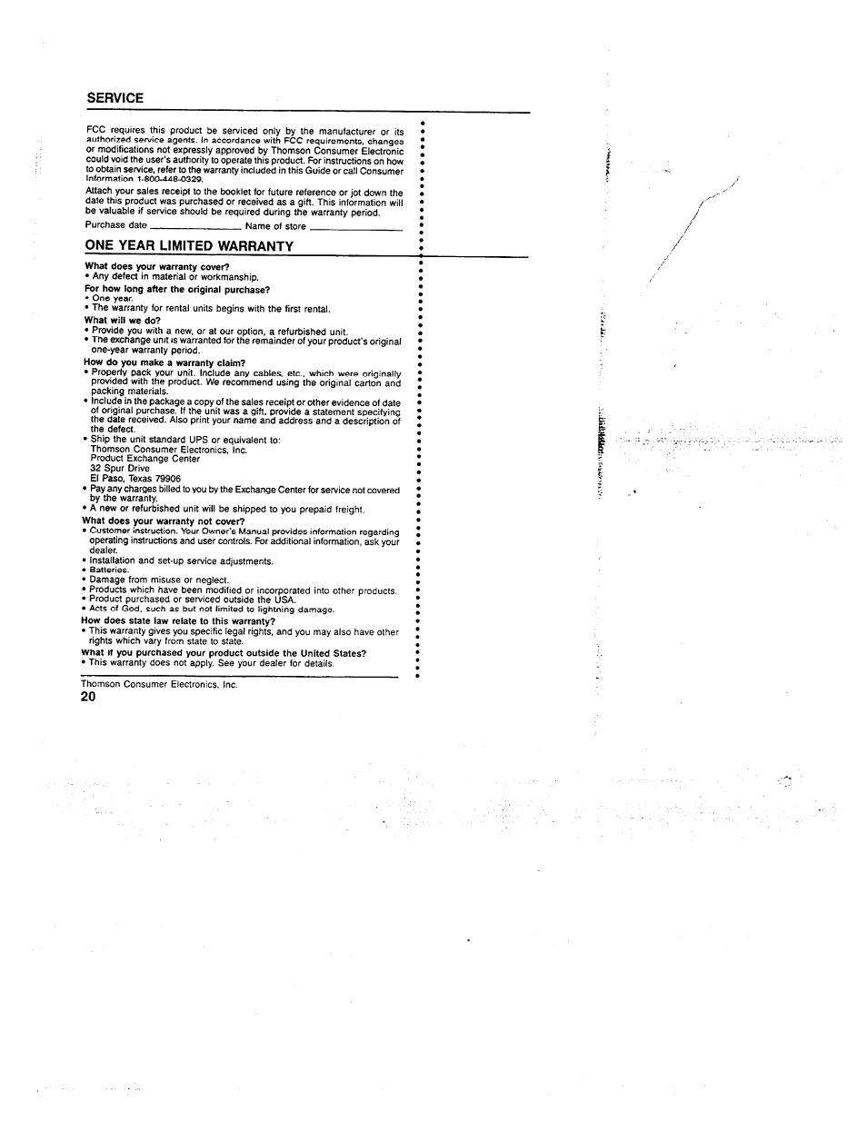 Service | GE 2-9730 User Manual | Page 19 / 23