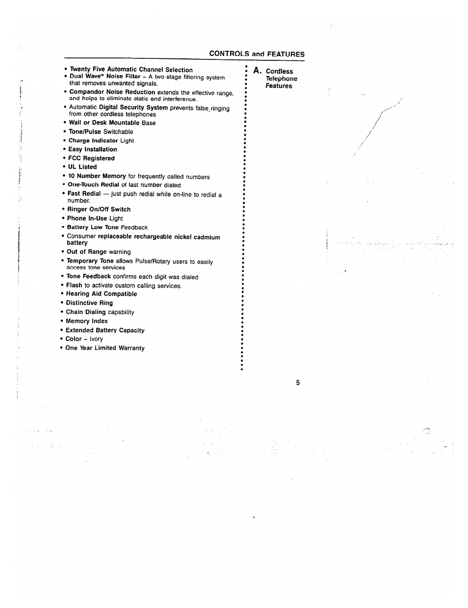 Controls and features | GE 2-9730 User Manual | Page 5 / 23