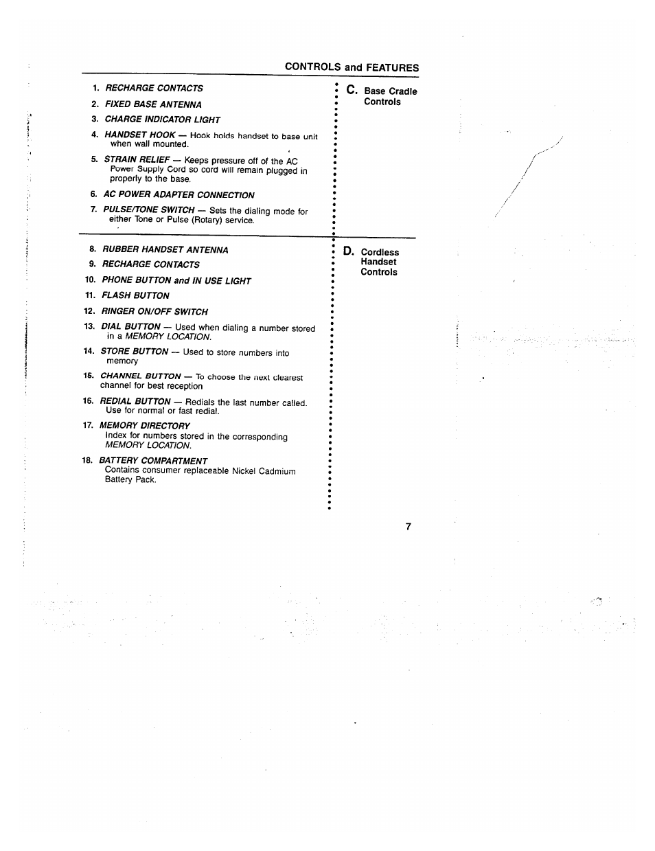 Controls and features | GE 2-9730 User Manual | Page 7 / 23