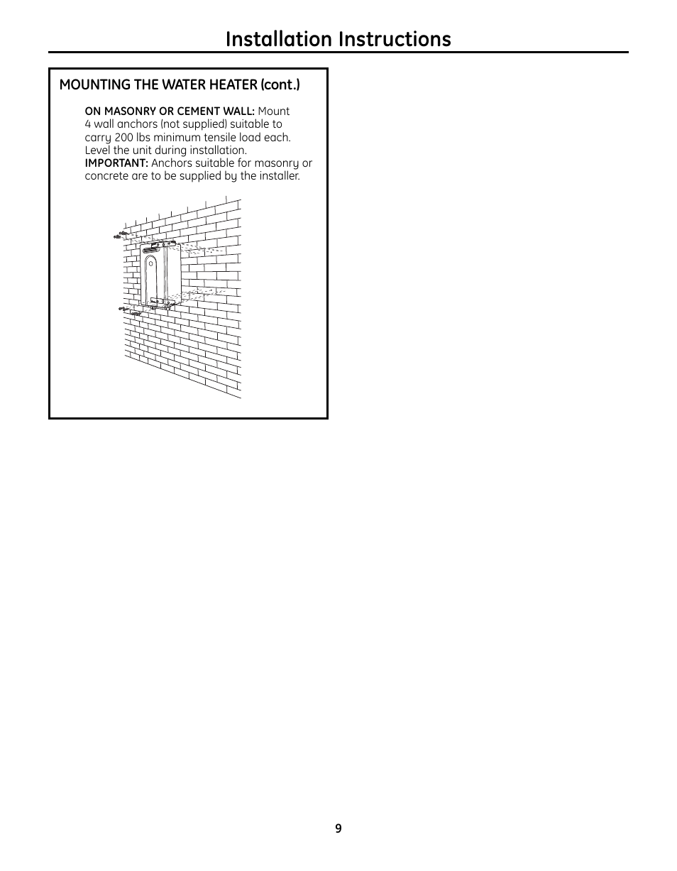 Installation instructions | GE GN75ENSRSA User Manual | Page 9 / 24