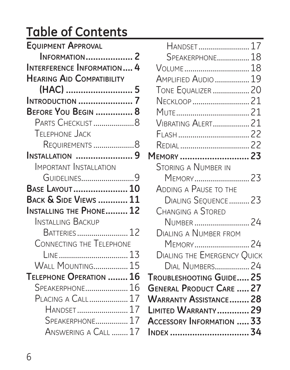 GE 29578 User Manual | Page 6 / 72