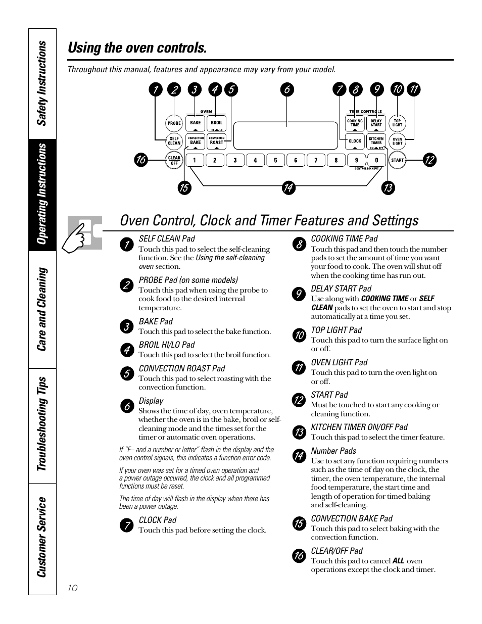 Using the oven, Using the oven –24, Using the oven controls | GE 49-8973-2 01-00 JR User Manual | Page 10 / 40