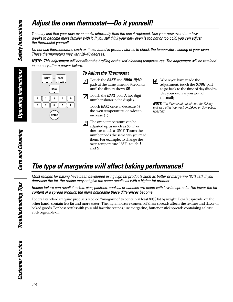 Oven thermostat, Adjust the oven thermostat—do it yourself | GE 49-8973-2 01-00 JR User Manual | Page 24 / 40