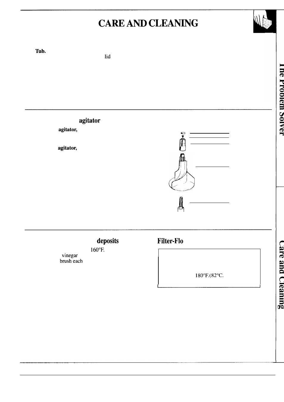 Care and cleaning, Limestone buildup . 14,25, Storage and vacation tips | User maintenance instructions, How to remove the, How to remove limestone from clogged pan | GE WA5857R User Manual | Page 25 / 28