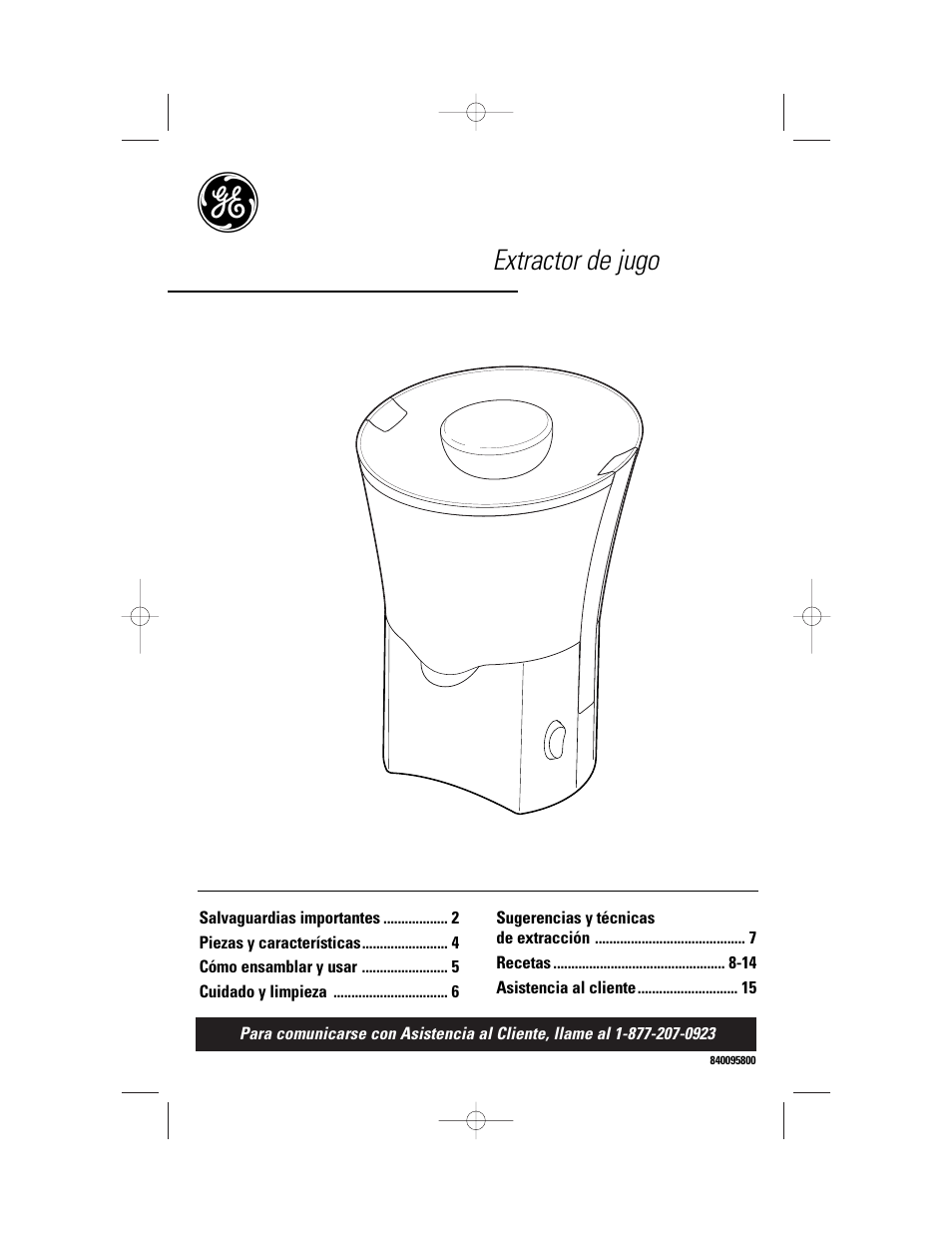 Extractor de jugo | GE 840095800 User Manual | Page 14 / 28