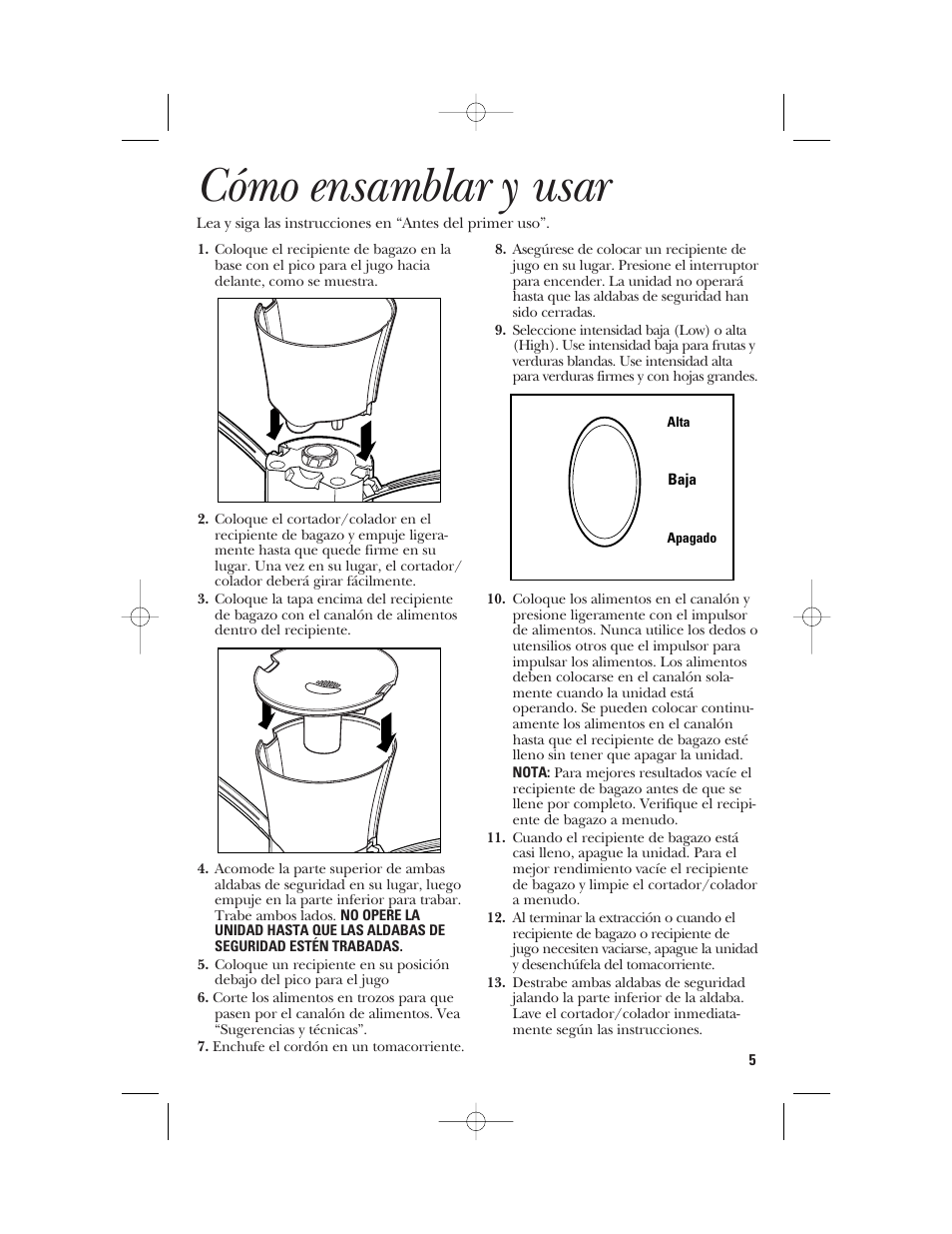 Cómo ensamblar y usar | GE 840095800 User Manual | Page 18 / 28