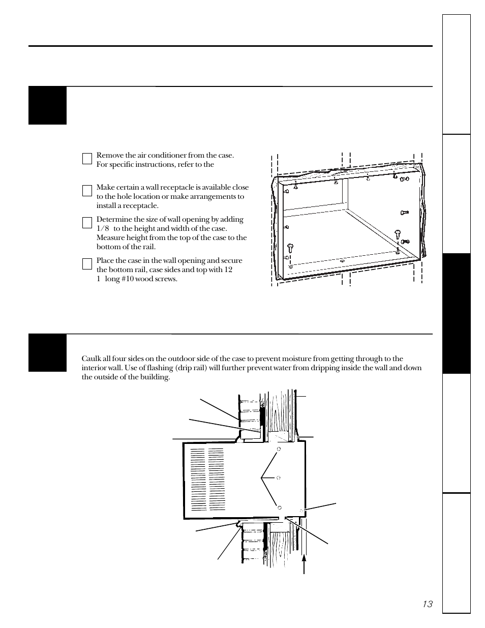 Through-the-wall, Through-the-wall installation | GE 23-11-2129N-002 User Manual | Page 13 / 16