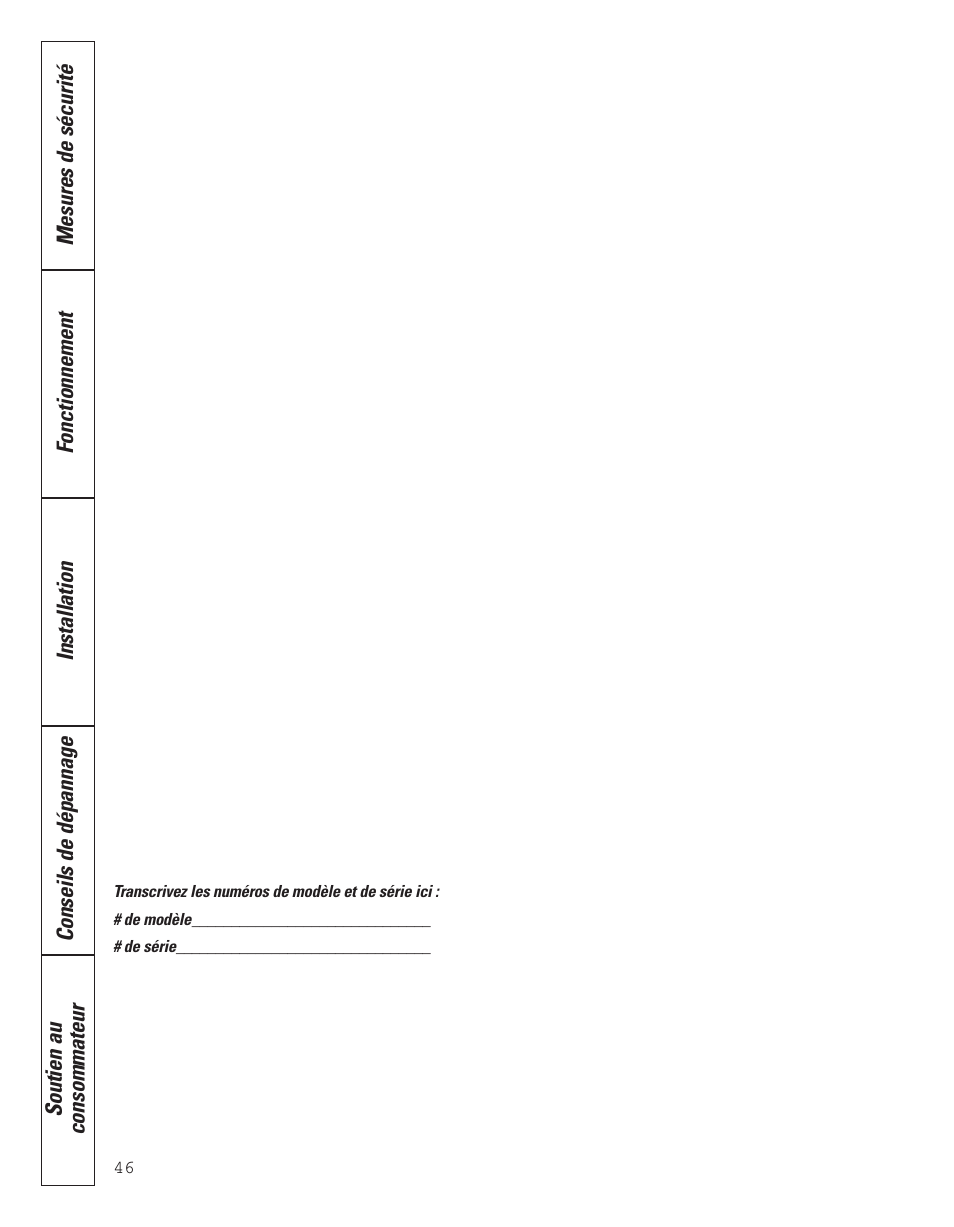 French | GE 200D8074P043 User Manual | Page 46 / 132