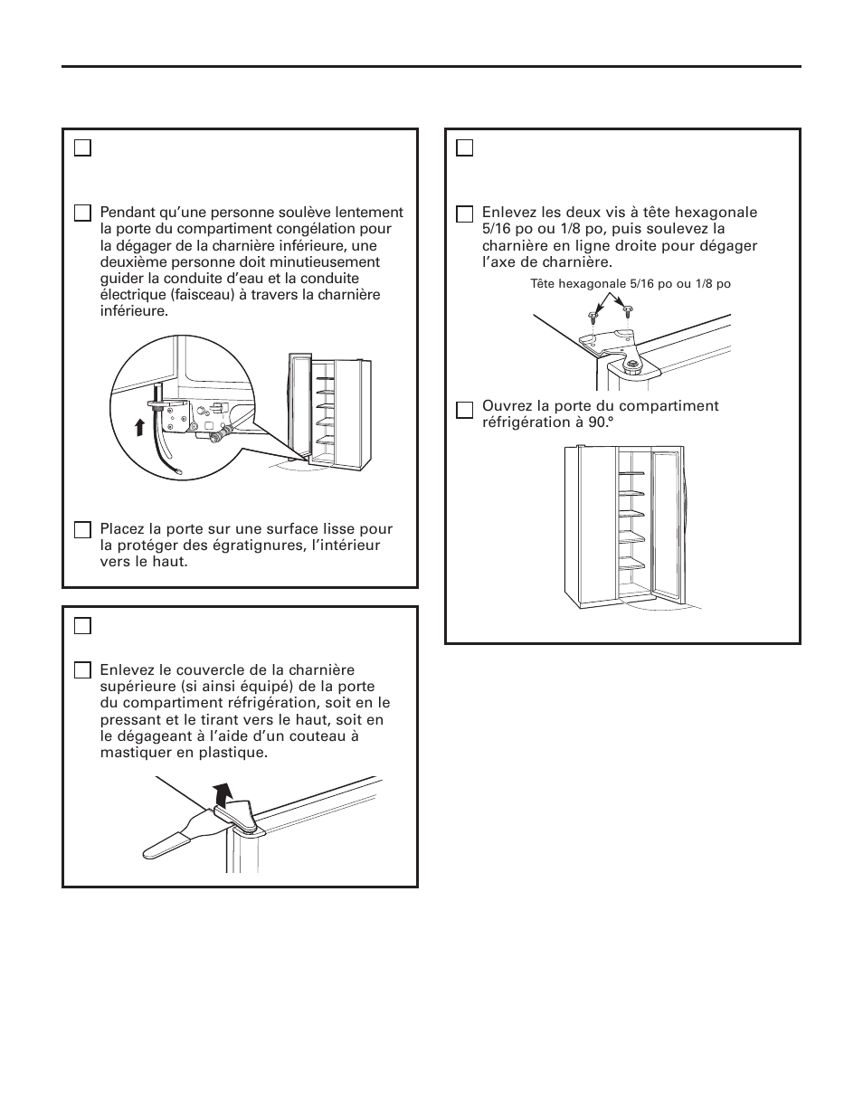 Enlevez la porte du compartiment réfrigération | GE 200D8074P043 User Manual | Page 70 / 132