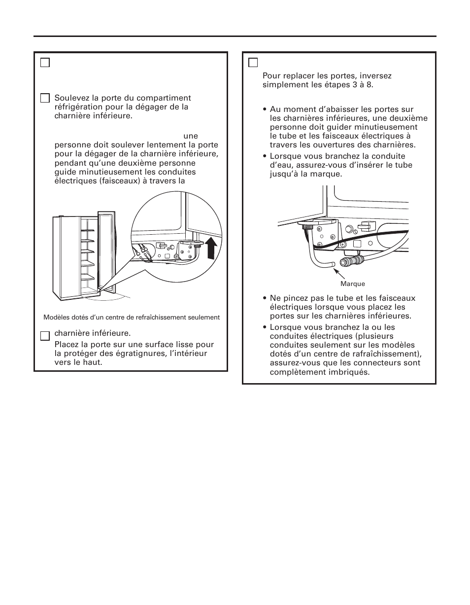 Instructions d’installation, Remise en place des portes | GE 200D8074P043 User Manual | Page 71 / 132